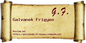 Galvanek Frigyes névjegykártya